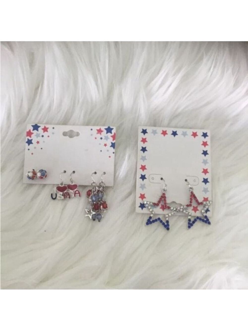 Ballet Group Inc 4th of July new patriotic earrings set of 4 NWT